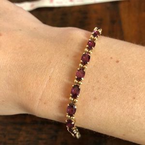 14k Gold Pink Sapphire Bracelet